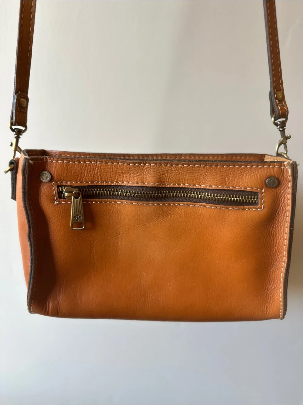 Patricia Nash Cognac Leather Messenger Crossbody